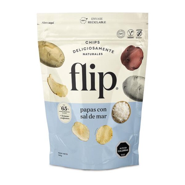 Chips de Papas con sal de Mar Flip 140Gr